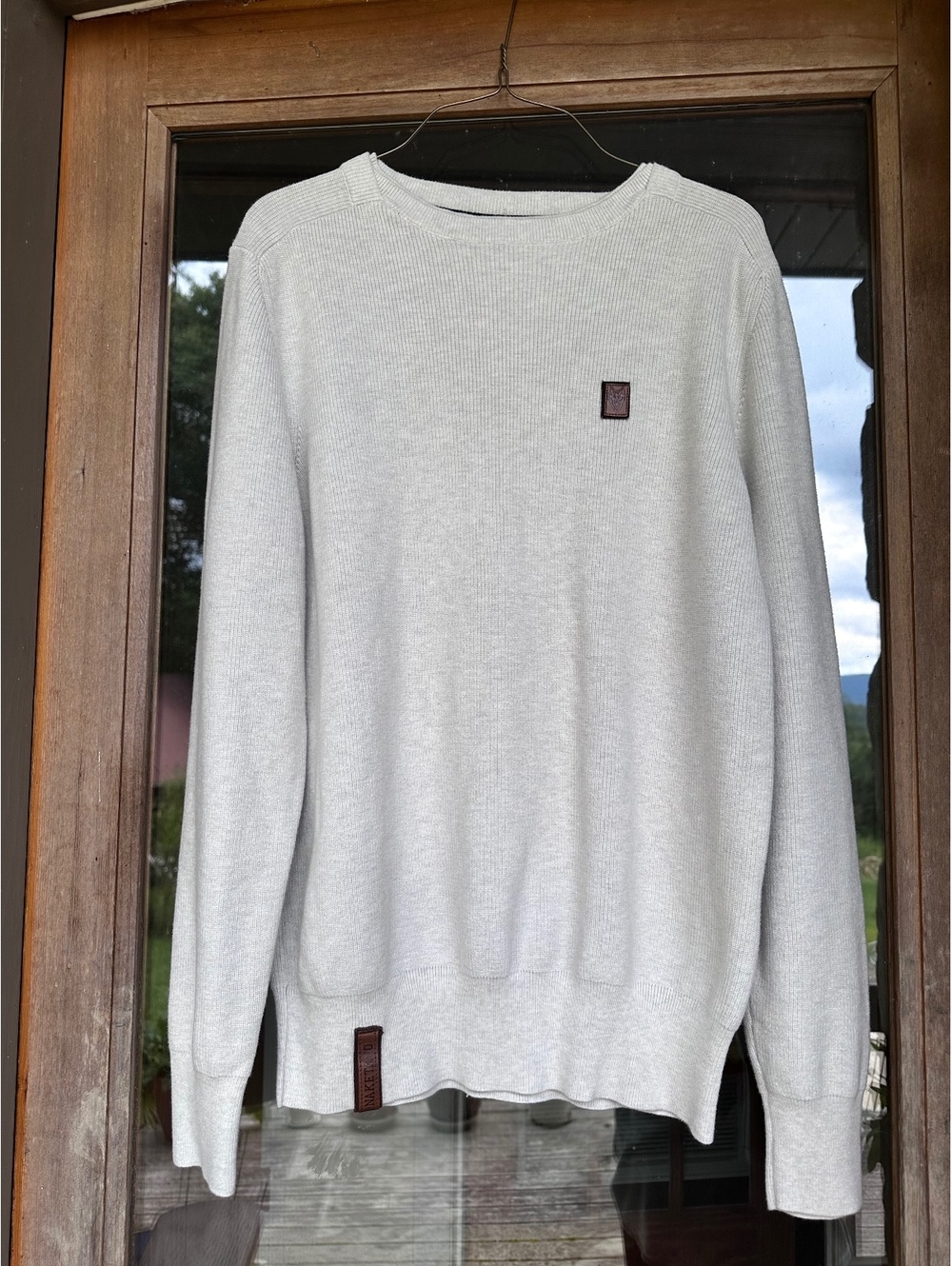 Naketano Cotton Crewneck Sweater Brand's Signature Leather Accents